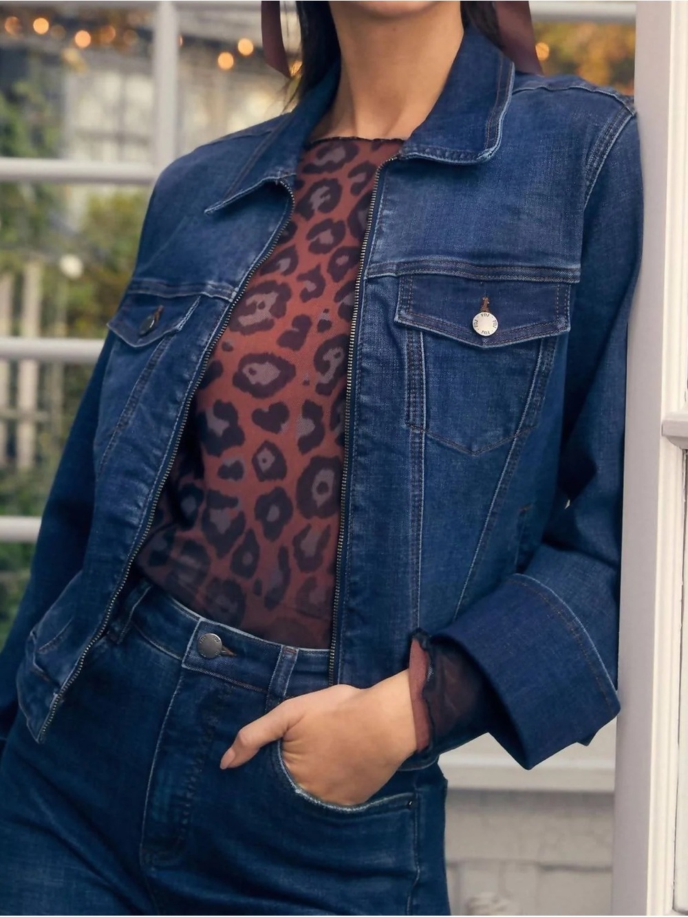 FDJ French Dressing Jeans Zip-
Front Denim Jacket